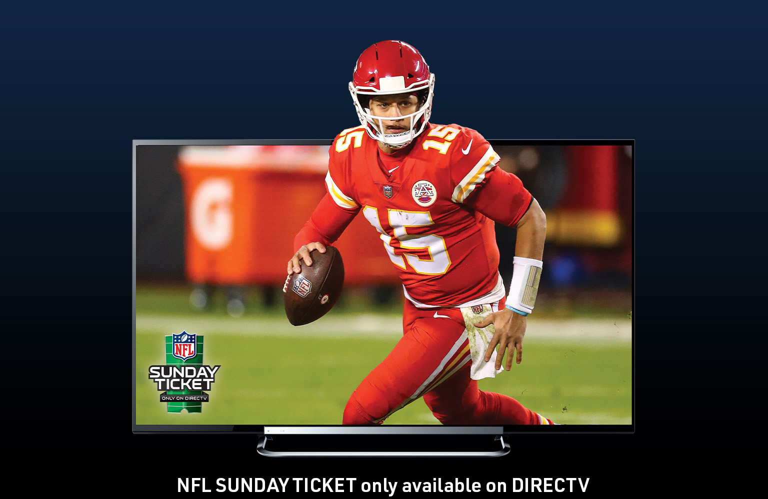 homepage hero TV screen of NFL player